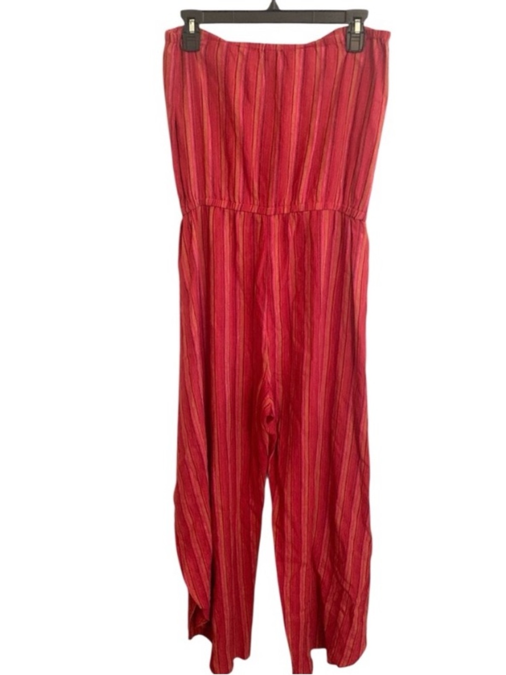 DREW Linen Blend Strapless Striped Jumpsuit